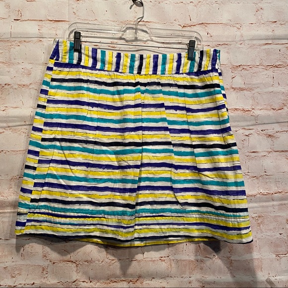 LOFT stripe skirt 6 mini elastic waistband lined - Picture 7 of 8